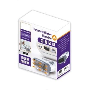 DISPAU Calefactor Eléctrico de aire caliente plano y horizontal | 2000W | Termoventilador Estufas Baño | Temperatura regulable | Protección Contra el Sobrecalentamiento | - Image 5