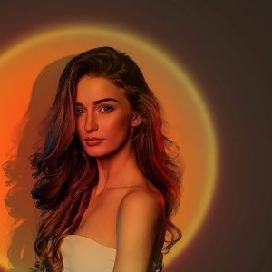 DISPAU Lámpara de Proyección LED Sunset, Luz Ambiental Circular Naranja, Iluminación Decorativa para Fotografía y Contenido [Clase de eficiencia energética G] - Image 4