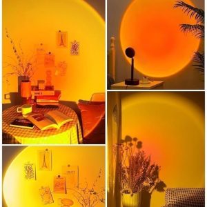 DISPAU Lámpara de Proyección LED Sunset, Luz Ambiental Circular Naranja, Iluminación Decorativa para Fotografía y Contenido [Clase de eficiencia energética G] - Image 3