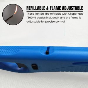 DISPAU 6 mecheros cocina + 2 botellas de gas, Encendedores de gas para cocina, mecheros recargables, Metal o Plástico de, Rústico, Rojo, Azul, Blanco - Image 6