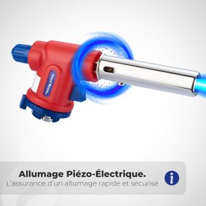DISPAU presenta Soplete SM de cocina de gas, 1300°, lámpara de soldadura, antorcha multifunción, encendido rápido y seguro para cartucho de gas butano, ideal, pandeo (1 CAMPINGAZ + 1 CABEZAL SOPLETE) - Image 7