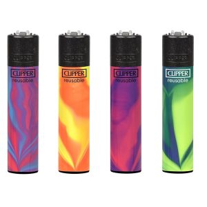 Mechero Clipper CP 11R (Caja de 48 Unidades) Multicolor Seguros y Recargables - Colores Variados - Refillable +5 Gas ISOBUTANO para MECHEROS + Clipper 9 Piedras de Mechero DISPAU (Nebula Mix 1) - Image 5