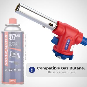 DISPAU presenta Soplete SM de cocina de gas, 1300°, lámpara de soldadura, antorcha multifunción, encendido rápido y seguro para cartucho de gas butano, ideal, pandeo (1 CAMPINGAZ + 1 CABEZAL SOPLETE) - Image 4