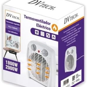 Calefactor Eléctrico de aire caliente Vertical Ancho | 2000W | Termoventilador | Calefactor Estufas Baño | Temperatura regulable | Protección Contra el Sobrecalentamiento | - Image 6