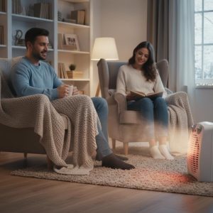 Calefactor Eléctrico de aire caliente Vertical Ancho | 2000W | Termoventilador | Calefactor Estufas Baño | Temperatura regulable | Protección Contra el Sobrecalentamiento | - Image 4