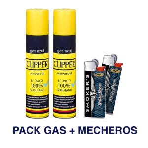 Pack 2 Botellas de GAS CLIPPER AZUL 300 ML para Recargar Mecheros y Sopletes de Cocina + 2 MECHEROS BIC "SMOKER'S" DE REGALO - Image 5