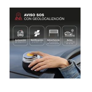 Luz de Emergencia Baliza V16 Geolocalizada, Homologada por DGT con Conectividad IoT, Datos Incluidos hasta 2038, Base Magnética, Con Funda protectora y Pilas Incluidas Una Unidad - Image 6