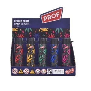 Pack de 25 Mecheros Redondos Recargables con Piedra Reemplazable Exclusivo EN DISPAU (Cana Leaves) - Imagen 2